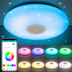 48W LED Deckenlampe Licht RGB Dimmbar Bluetooth Musik Lautsprecher Fernbedienung
