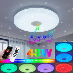 48W LED Deckenlampe Licht RGB Dimmbar Bluetooth Musik Lautsprecher Fernbedienung