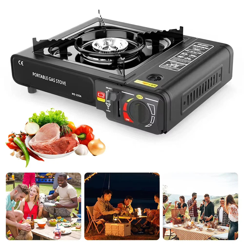 Gaskocher Campingkocher Schwarz Camping Herd Gas Tischgrill Notfallkocher DE DHL